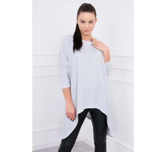 Oversize blúzka svetlo šedá