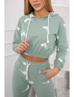 Sada s potlačou pištole tmavo mätová