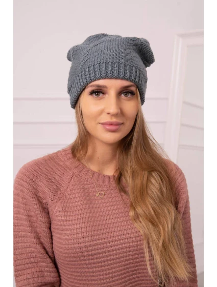 Dámská čepice tmavě šedá model 18752451 - K-Fashion Dámská čepice tmavě šedá model 18752451 - K-Fashion
