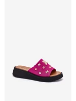 Dámské Zamszové Pantofle S Fuchsie model 21697716 - VINCEZA