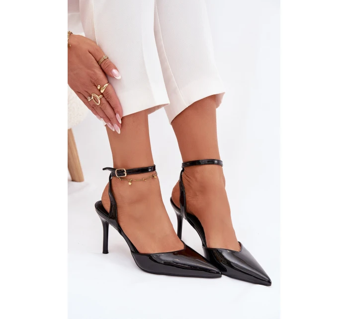 Lakované lodičky s patou černé model 21788265 - Boto Lakované lodičky s patou černé model 21788265 - Boto