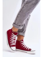 Dámské Klasické Vysoké Tenisky Bordó Remos