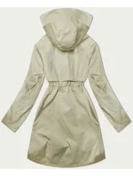 Béžový dámský kabát s kapucí model 19761492 - Glakate Béžový dámský kabát s kapucí model 19761492 - Glakate