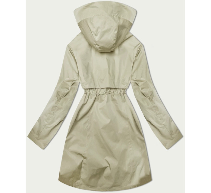 Béžový dámsky kabát s kapucňou Glakate (LU98022#)