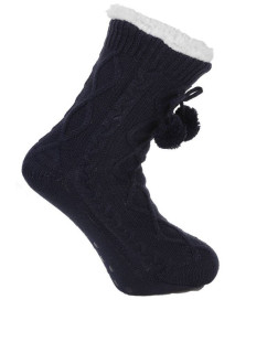 Dámske ponožky Braidy tmavo modré s brmbolcami