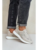 Kožené Sportovní Boty Tenisky Dámské model 21686175 Béžové - S.Barski