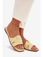 Dámské ploché pantofle s pásky žluté Marissae