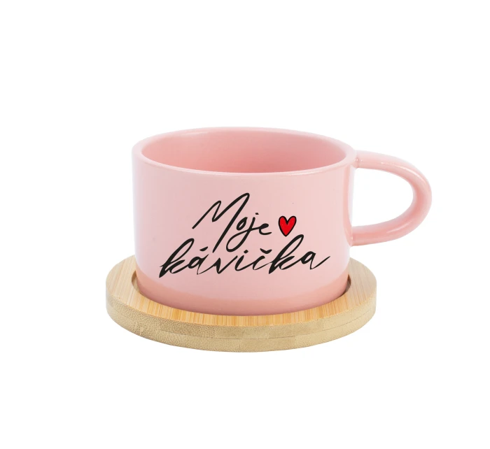 MOJE KÁVIČKA - růžový hrníček makronka 200 ml