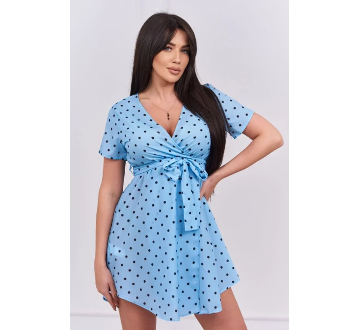 Modré bodkované šaty