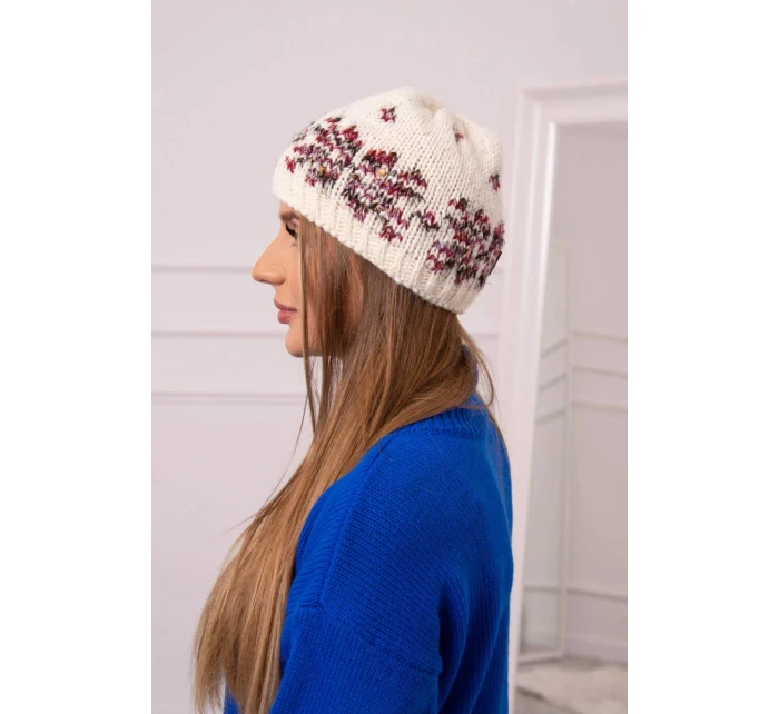 Dámska čiapka Florence K350 ecru+bordeaux Dámska čiapka Florence K350 ecru+bordeaux