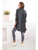 Bavlnená mušelínová košeľa v nadmernej veľkosti Graphite