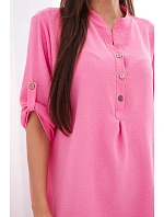 Blúzka s dlhším zadným dielom ružová