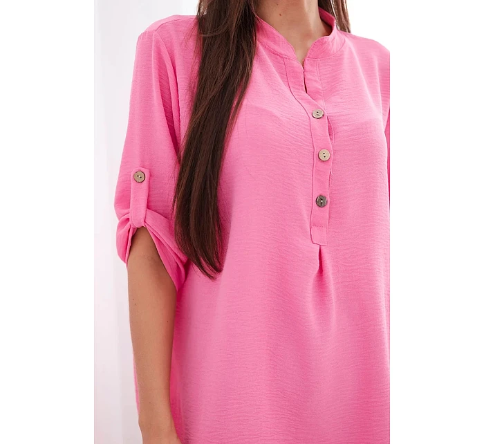 Blúzka s dlhším zadným dielom ružová