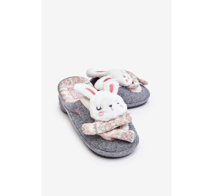 Dziecięce Kapcie Na Grubej Podeszwie Króliczki Szare Dasca Dziecięce Kapcie Na Grubej Podeszwie Króliczki Szare Dasca