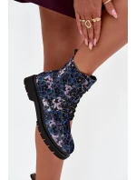 Botki Damskie Ocieplane W Kwiaty Artiker 57C1052 Granatowe Botki Damskie Ocieplane W Kwiaty Artiker 57C1052 Granatowe