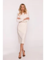 Tužkové šaty s ozdobnými rameny  kost model 21319045 - STYLOVE