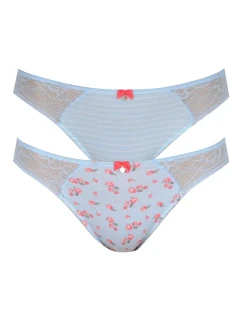 Dámske nohavičky 2PACK L-1119 BI Svetlomodrý vzor - Lama