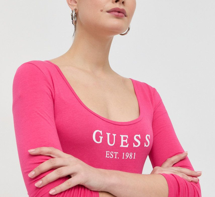 Dámske tričko s dlhým rukávom O2BM31KBBU1 EXR ružová - Guess
