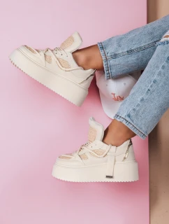 Dámske tenisky na vysokej platforme UPSOLE nature FashionStreet ZY0803