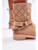 Ażurowe Wiosenne Botki Na Suwak Z Łańcuchem Beżowe Chantelle Ażurowe Wiosenne Botki Na Suwak Z Łańcuchem Beżowe Chantelle