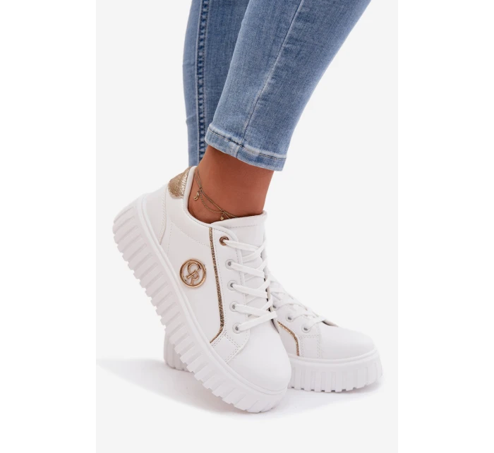 Dámské tenisky na platformě s ozdobným detailem Bílé Iselora