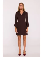 model 21296033 Šaty s širokými manžetami hnědé - Moe