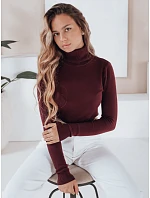 Dámsky sveter s rolákom A11 MY2490 tmavohnedý - FashionStreet