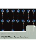 Svetelné závesy na vianočný stromček 200x200 CM 408LED snehové vločky MULTIKOLOR Svetelné závesy na vianočný stromček 200x200 CM 408LED snehové vločky MULTIKOLOR