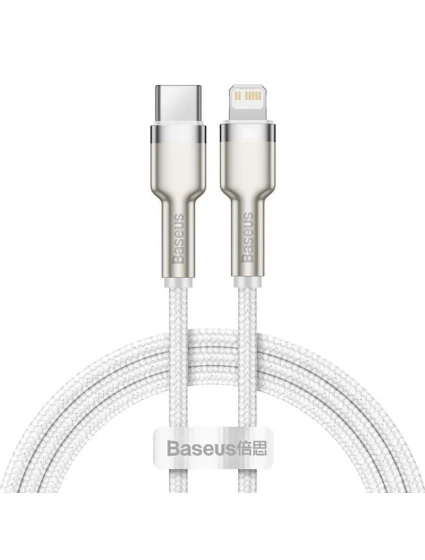 BASEUS USB-C LIGHTNING KÁBEL CAFULE PD 1M BIELY