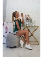 Španielska blúzka s volánikmi zelená