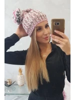 Dámska čiapka s brmbolcom Maria K335 púdrovo ružová