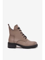 Ocieplane Botki Damskie Na Klocku Vinceza 58609 Szare