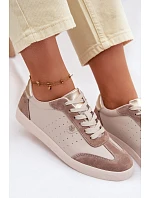 Dámské tenisky z přírodní kůže LR61-7091 Béžové