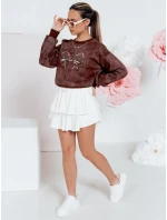 Dámská krátká oversize mikina s motivem vínová Dstreet model 21988085 - FashionStreet