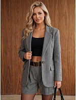 Dámská sako s kostkovaným vzorem, tmavě modré, FashionStreet PY0156 Dámská sako s kostkovaným vzorem, tmavě modré, FashionStreet PY0156
