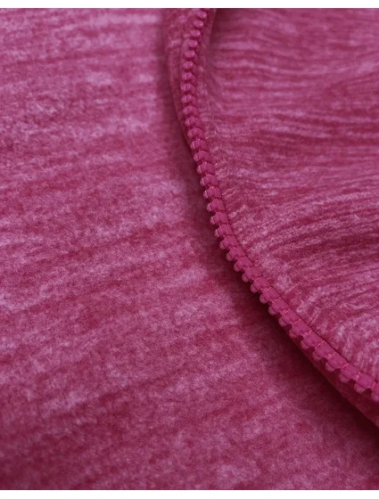 Růžová melanžová dámská  mikina s kapucí model 19664170 - 6&8 Fashion