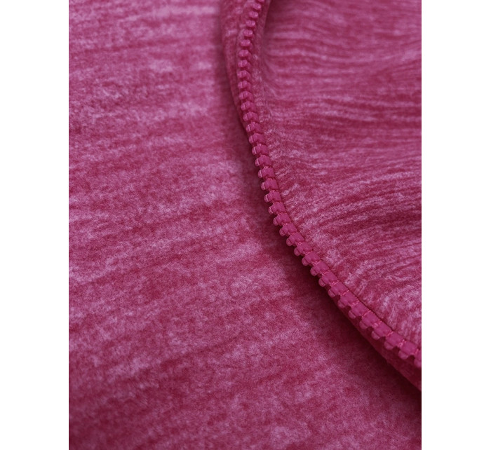 Ružová melanžová dámska fleecová mikina (2312)