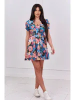 Kvetinové šaty s výstrihom do V čiernej