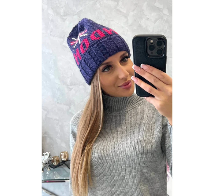 Dámská čepice London model 18752259 tmavě fialová - K-Fashion