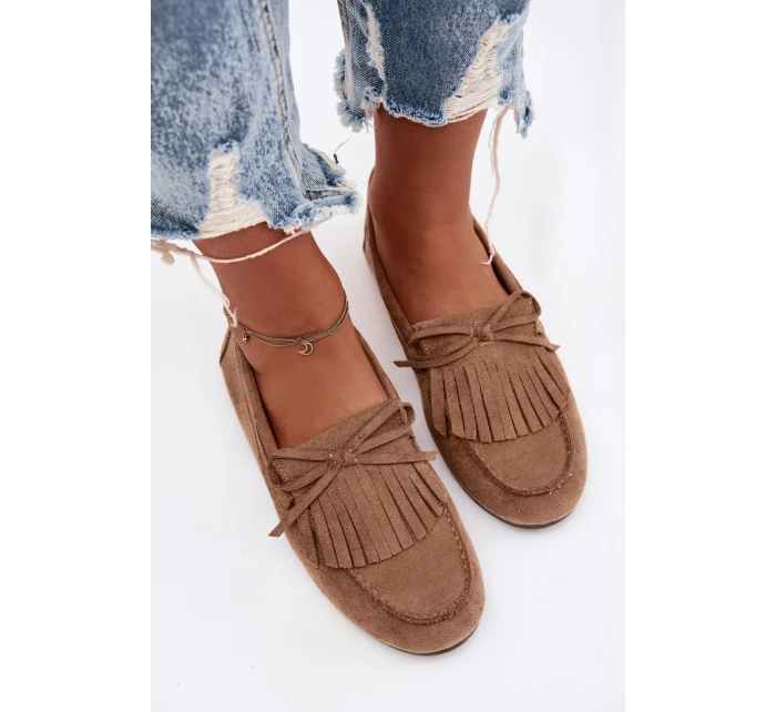 Dámské mokasíny s třásněmi světle hnědé Janelisse