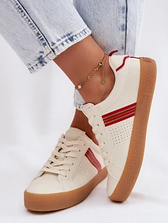 Eko kožené dámské tenisky Big Star model 22100945 světle béžové - Big Star Shoes