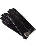Semiline Dámske kožené antibakteriálne rukavice P8210 Black
