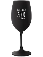 I SAID YES...TO WINE - čierny pohár na víno 350 ml