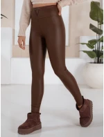 Dámske čokoládové voskované nohavice VALENTIS FashionStreet UY1559 Dámske čokoládové voskované nohavice VALENTIS FashionStreet UY1559