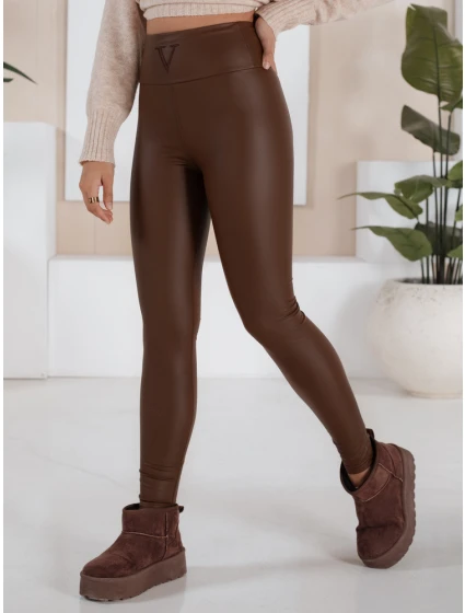 Dámske čokoládové voskované nohavice VALENTIS FashionStreet UY1559 Dámske čokoládové voskované nohavice VALENTIS FashionStreet UY1559