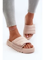 Dámské Žabky Na Platformě Big Star model 21660805 Beige - Big Star Shoes Dámské Žabky Na Platformě Big Star model 21660805 Beige - Big Star Shoes