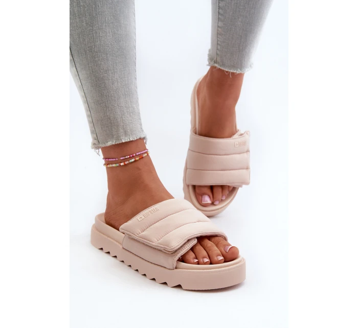 Dámské Žabky Na Platformě Big Star model 21660805 Beige - Big Star Shoes Dámské Žabky Na Platformě Big Star model 21660805 Beige - Big Star Shoes