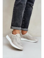 Kožené Sportovní Boty Tenisky Dámské model 21686175 Béžové - S.Barski