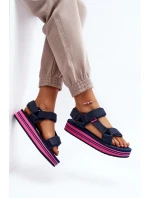 Dámské sandály na platformě Lee Cooper tmavě modrá