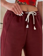Dámské tepláky s širokými nohavicemi PREMIUM bordó Dstreet model 21988139 - FashionStreet